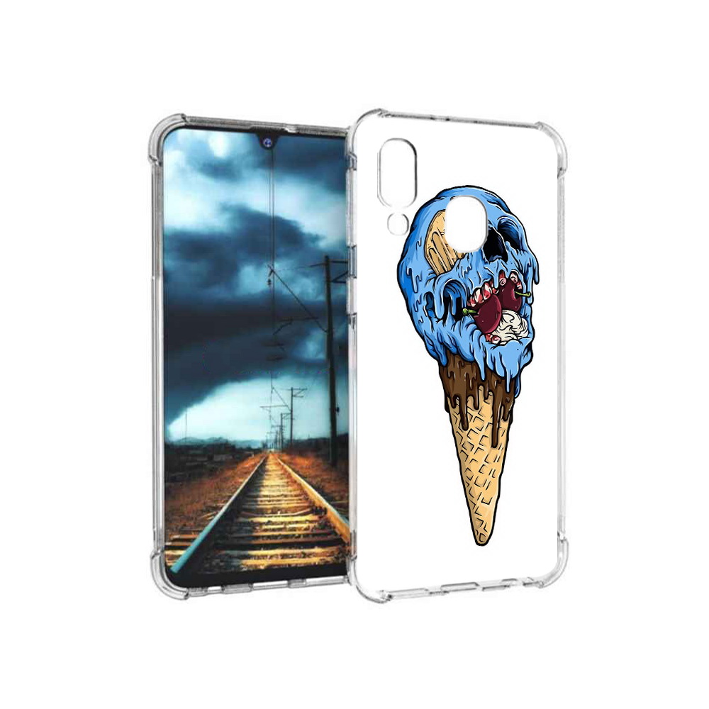 

Чехол MyPads Tocco для Samsung Galaxy A40 мороженное череп (PT128655.504.484), Прозрачный, Tocco
