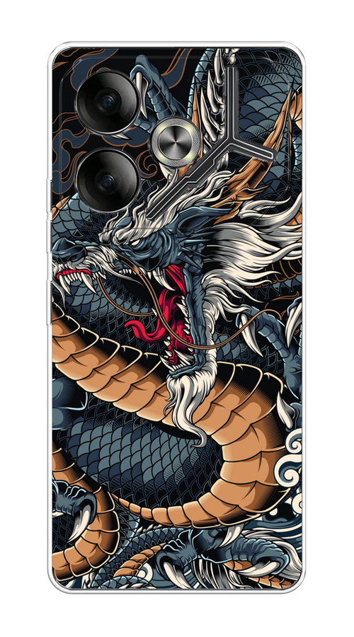 

Чехол на Tecno Pova 6 "Japanese Dragon", Коричневый;черный;синий, 305350-1