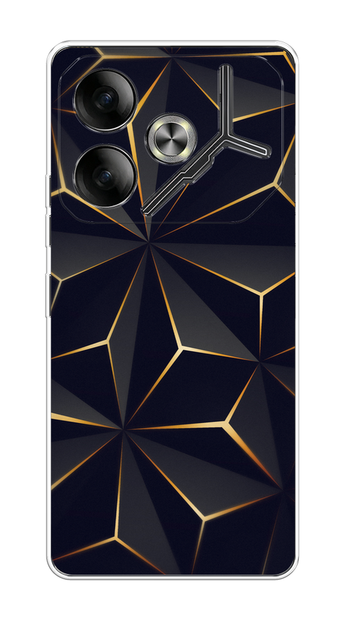 

Чехол на Tecno Pova 6 "Черные полигоны", Золотистый;черный, 305350-1