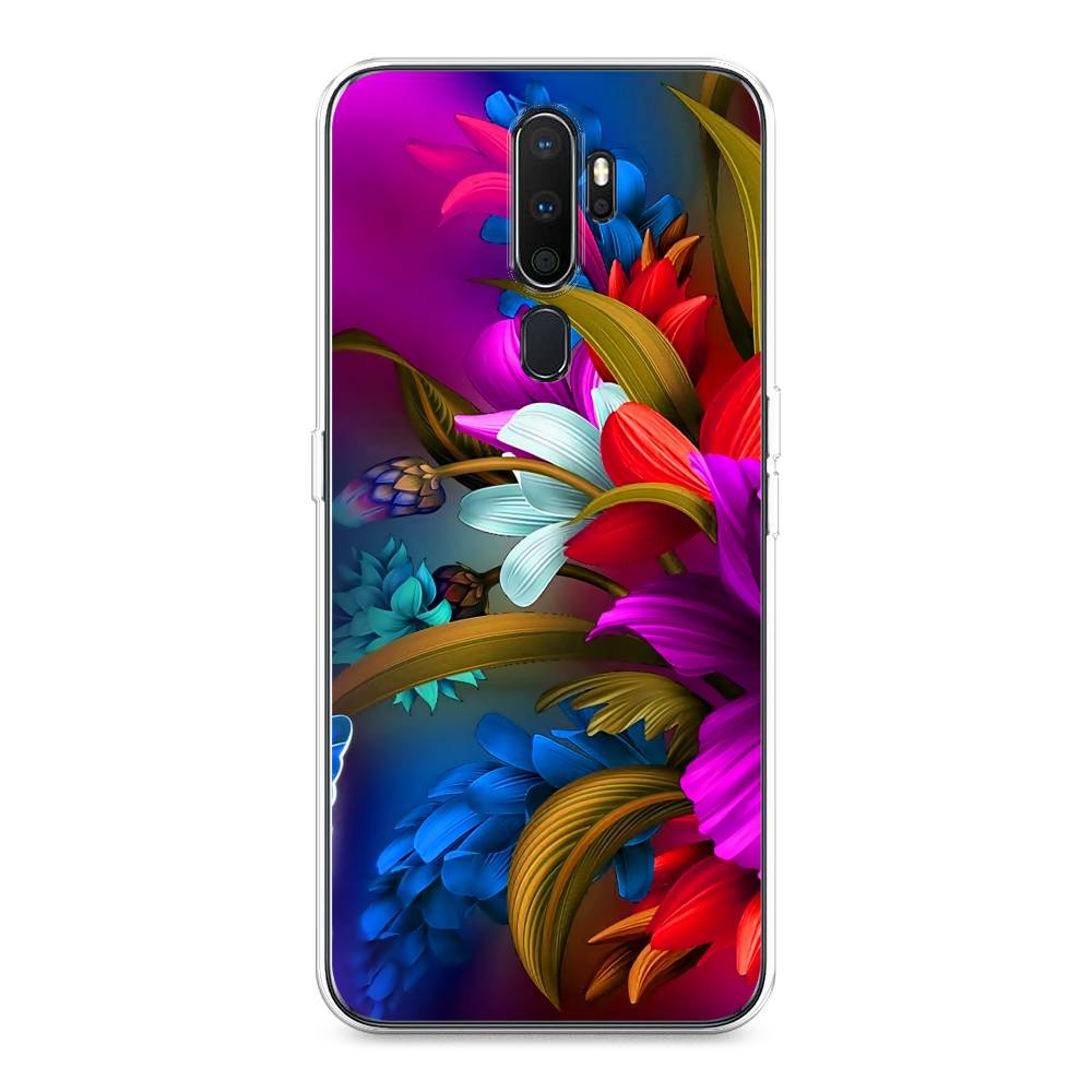 

Чехол на Oppo A5 "Фантастические цветы", Фиолетовый;красный;синий, 251950-2