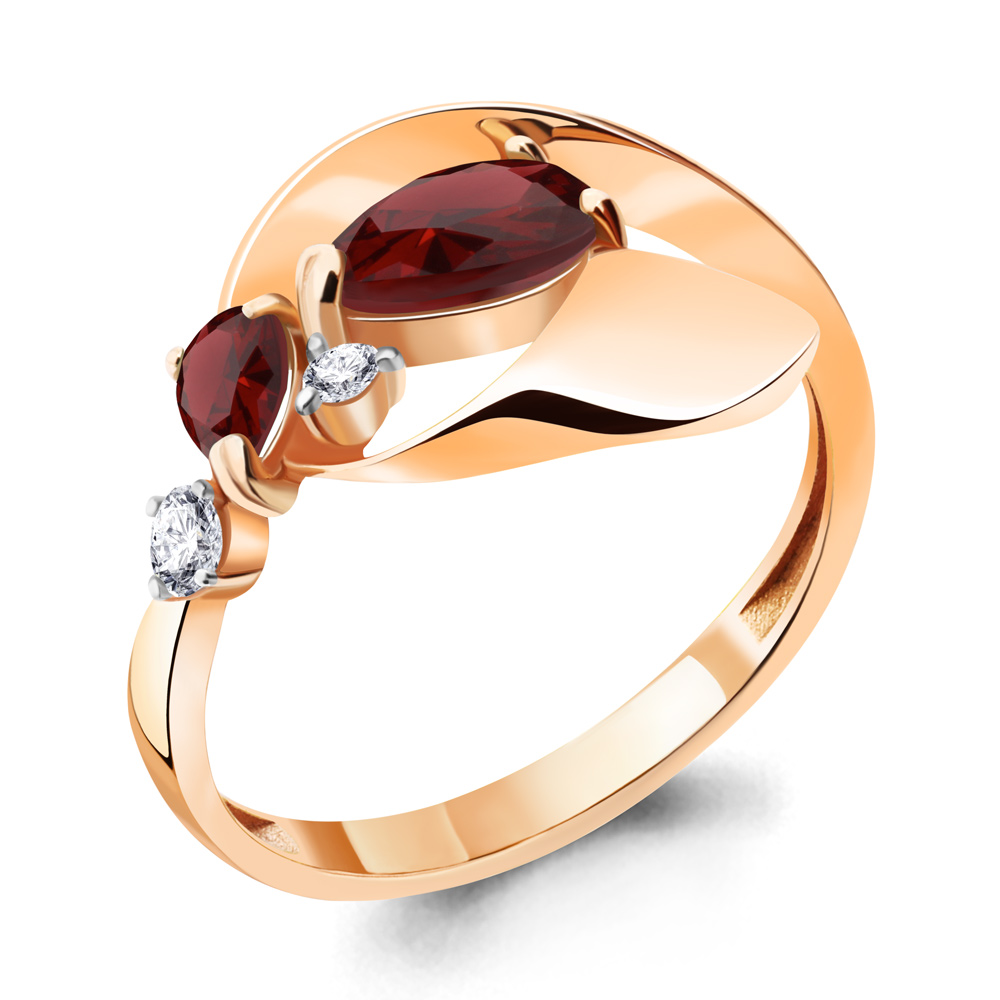

Кольцо из серебра с гранатом Aquamarine Aquamarine 6954103А_925_з р. 17, 6954103А_925_з