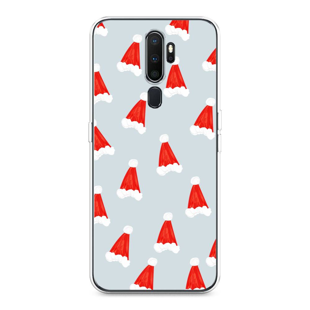 

Чехол на Oppo A5 "Новогодние шапочки", Белый;красный;серый, 251950-5