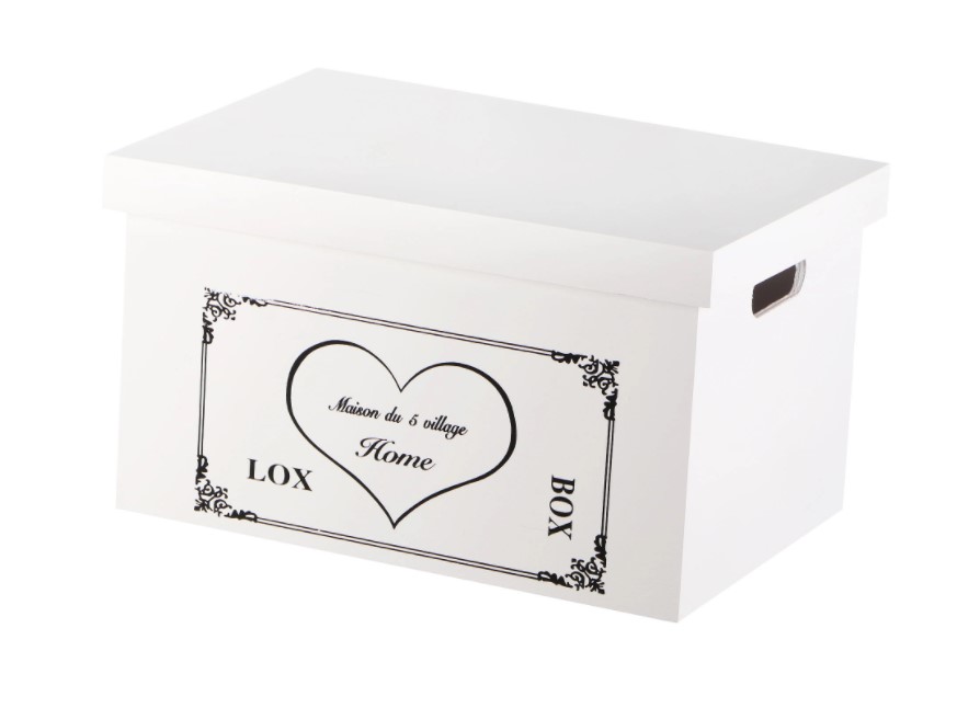 Ящик для хранения Zihan Heart с крышкой белый р S