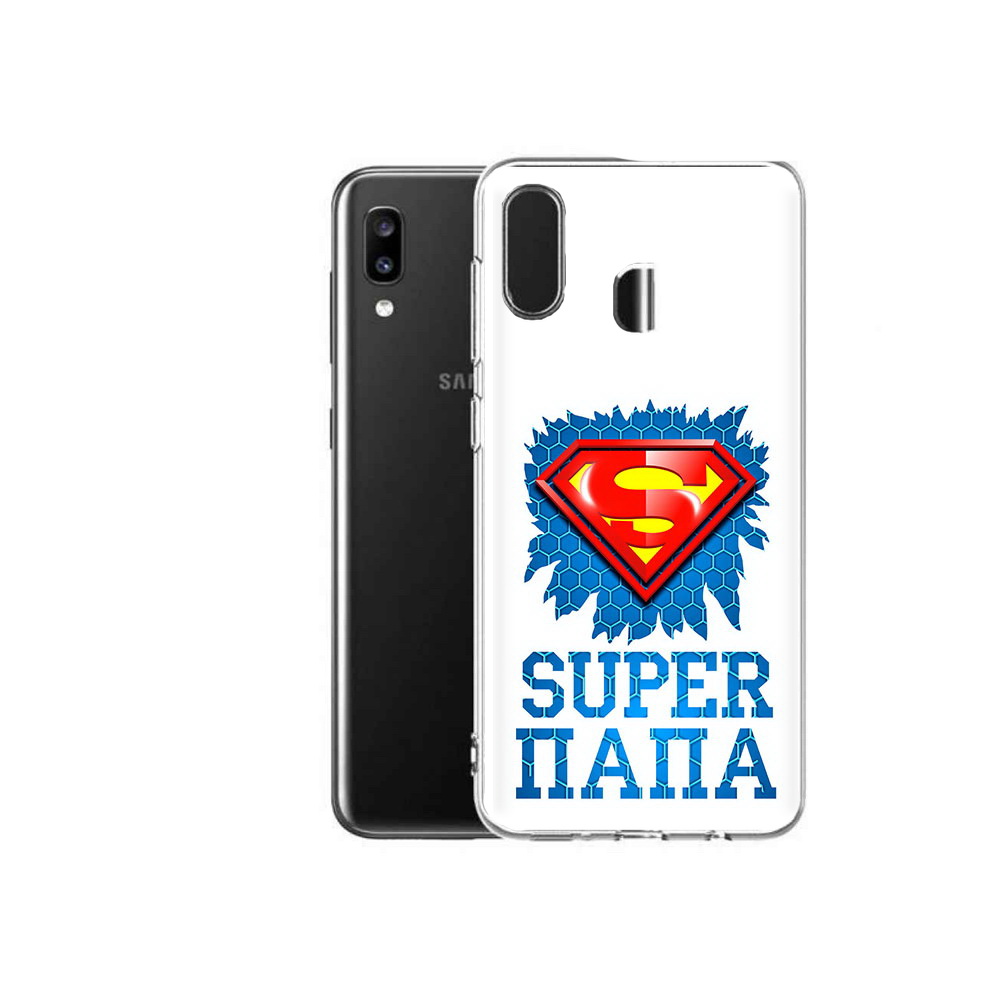 

Чехол MyPads Tocco для Samsung Galaxy A20 Супер Папа, Прозрачный, Tocco