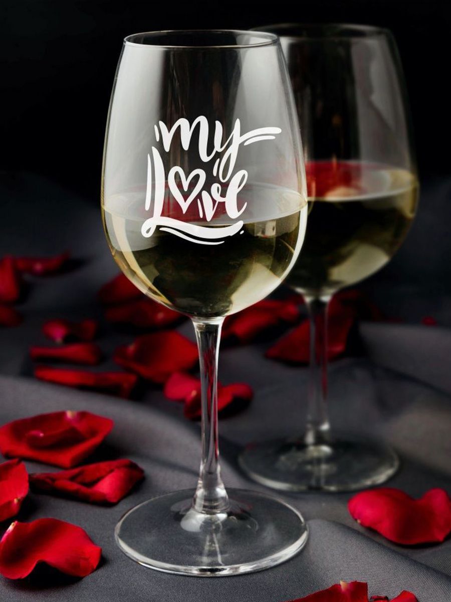 

Бокал LaserGlass с надписью My love, Прозрачный