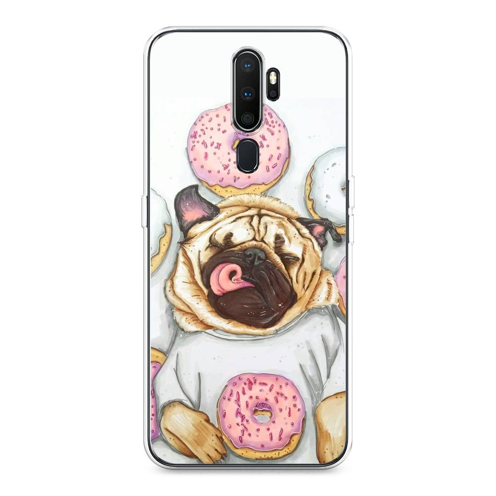 

Чехол на Oppo A5 "Счастливый мопс", Розовый;бежевый;коричневый, 251950-1