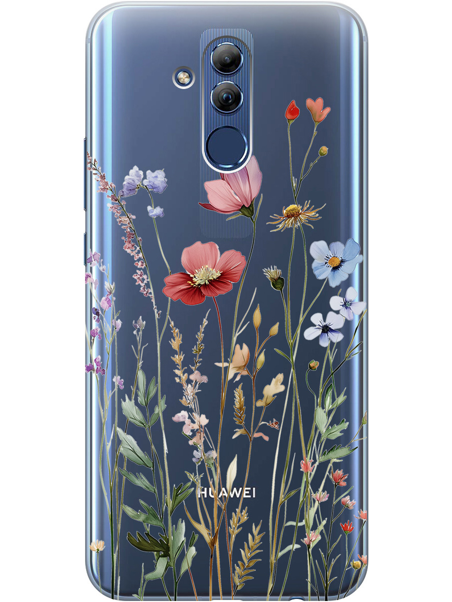 

Силиконовый чехол на Huawei Mate 20 Lite с принтом "Милые цветочки" прозрачный, Прозрачный;зеленый;красный, 719355623