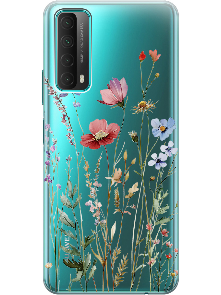 

Силиконовый чехол на Huawei P Smart (2021) с принтом "Милые цветочки" прозрачный, Прозрачный;зеленый;красный, 723603023