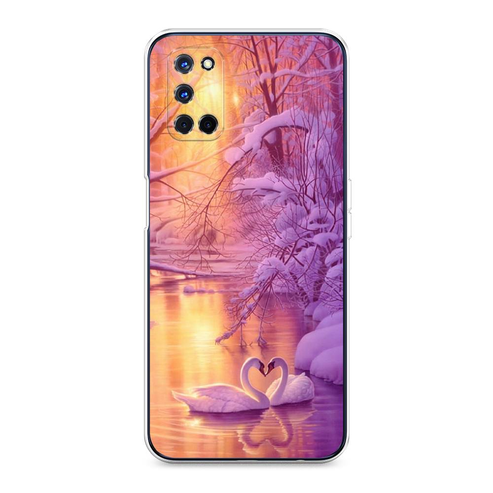 

Чехол на Oppo A52 "Зима 1", Фиолетовый;желтый, 253250-2