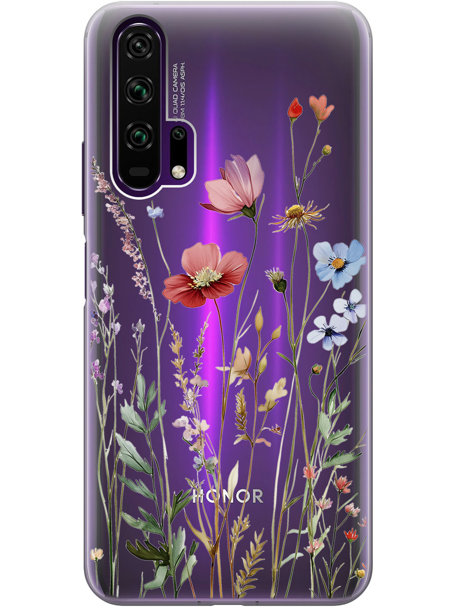 

Силиконовый чехол на Honor 20 Pro с принтом "Милые цветочки" прозрачный, Прозрачный;зеленый;красный, 721700723