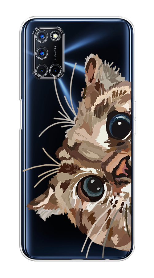

Чехол на Oppo A52 "Любопытный кот", Коричневый;синий;черный, 253150-1