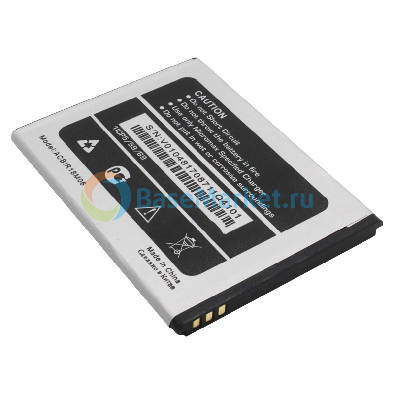 

Аккумуляторная батарея BaseMarket для Micromax Q4101 Bolt Warrior 1 Plus (ACBIR18M06)