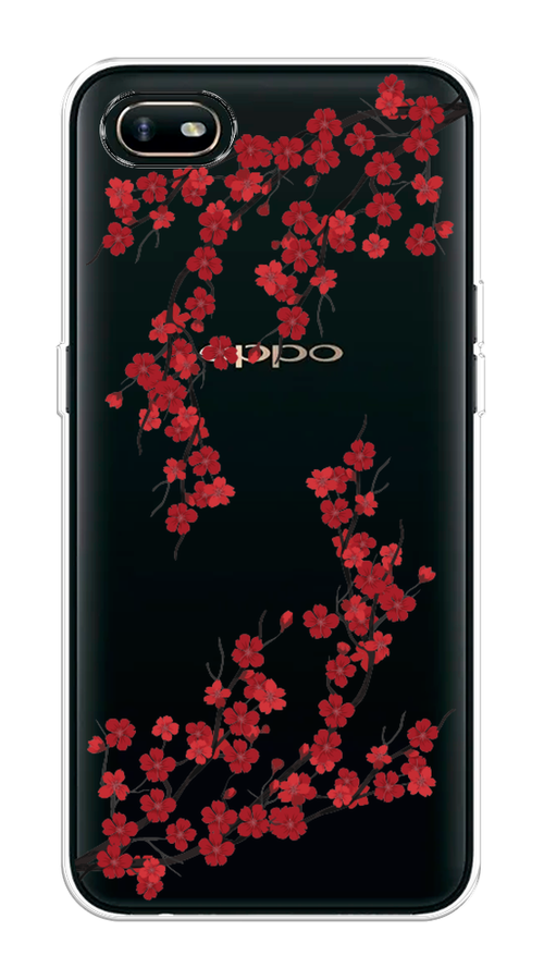 

Чехол на Oppo A1k "Красная сакура", Красный;черный, 252150-2