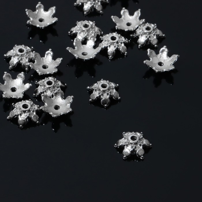 

Шапочки для бусин Queen Fair 9908551, 1,2x1,2x0,6см, цвет серебро, набор 100шт, Серебристый