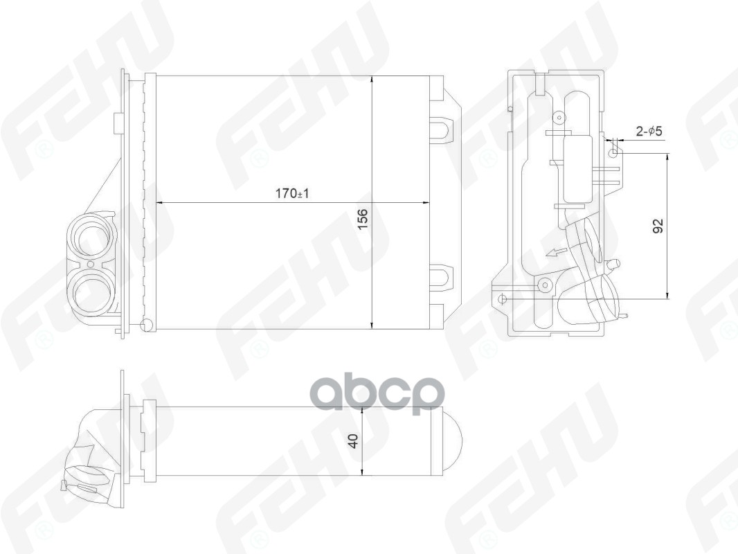 Радиатор Отопителя (Сборный) Lada Largus (12-)/Renault Logan (04-) FEHU арт. FRH1027M
