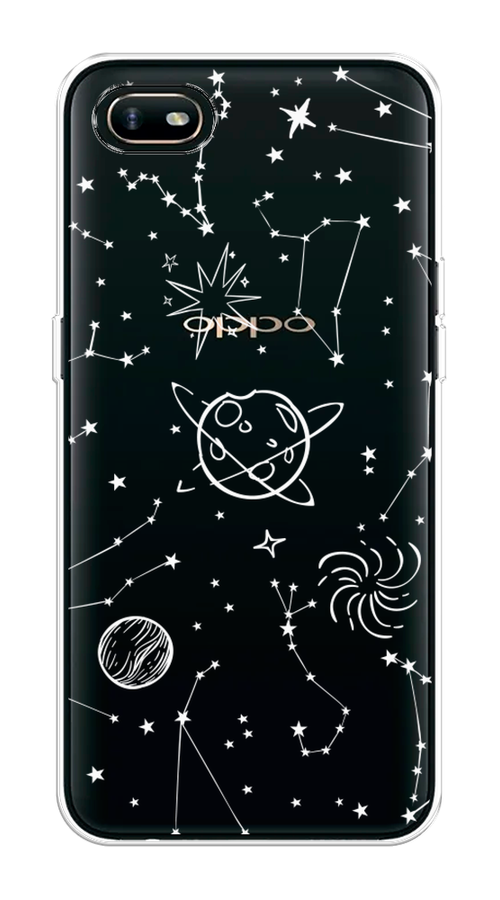 

Чехол на Oppo A1k "Планеты в космосе", Белый, 252150-2
