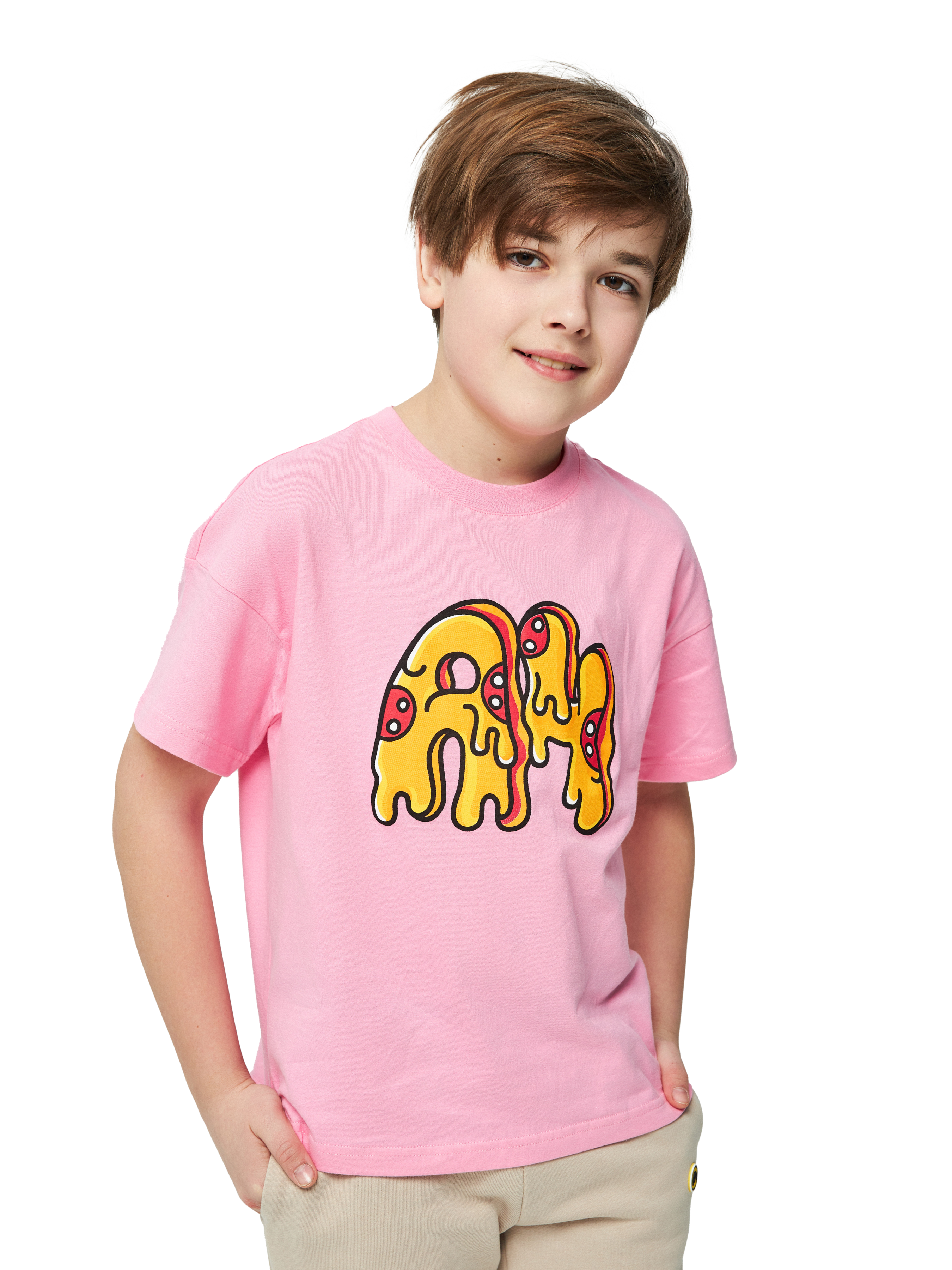 Футболка детская А4 Свитанок Пицца, розовый, 140