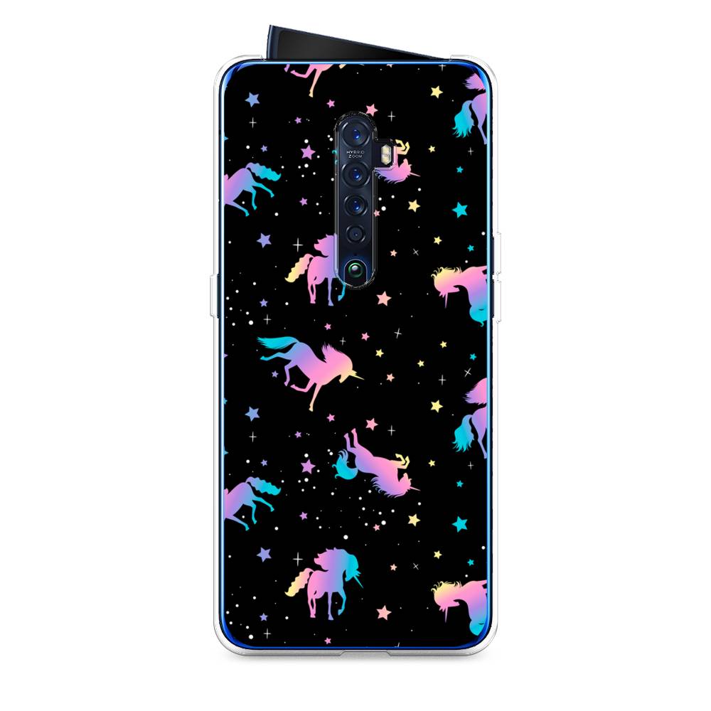 

Чехол на Oppo Reno 2 "Единороги градиент", Черный;розовый;голубой, 253550-1