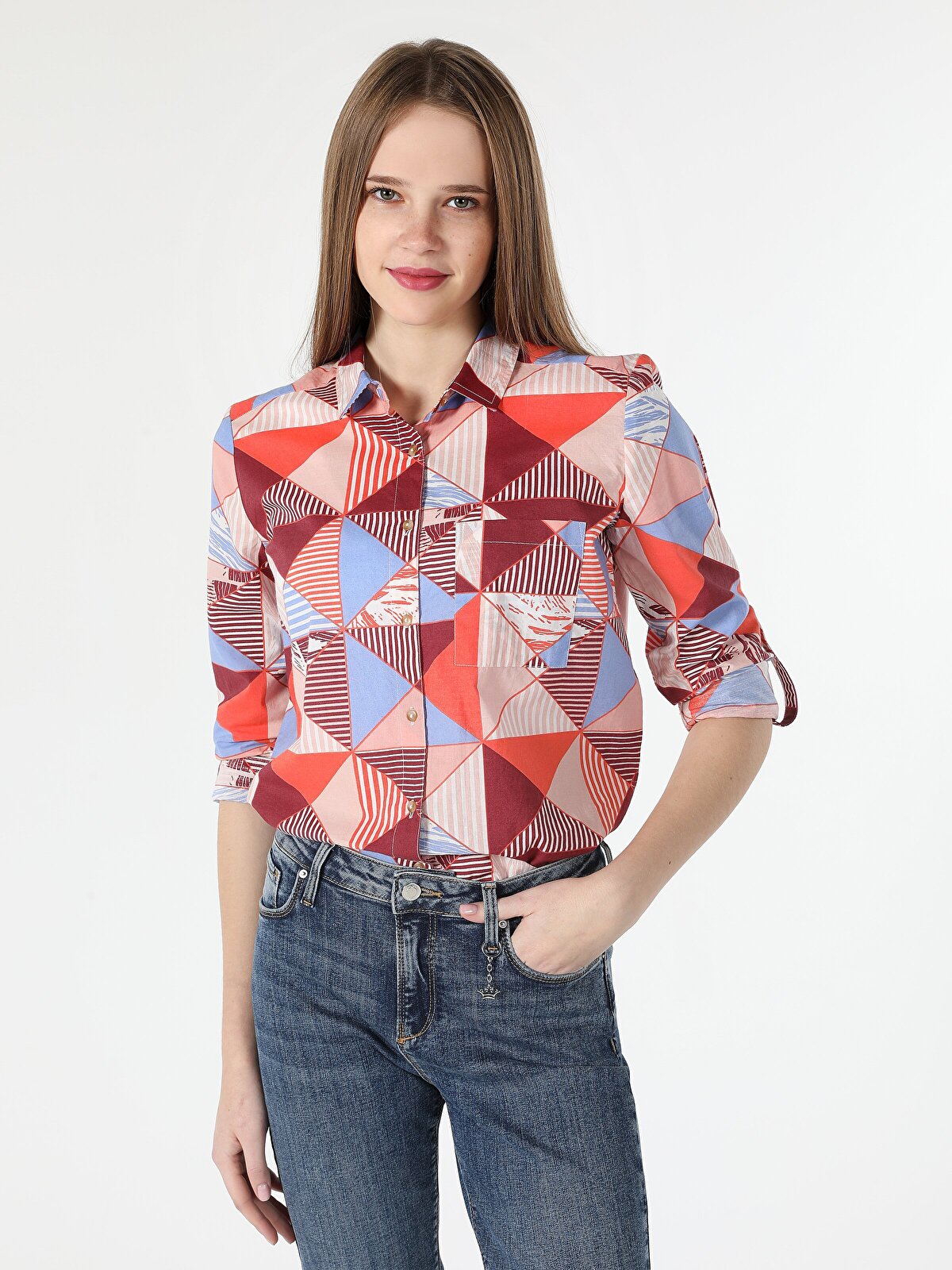 

Рубашка женская Colin's CL1059746_Q1.V1 разноцветная S, Разноцветный, CL1059746_Q1.V1