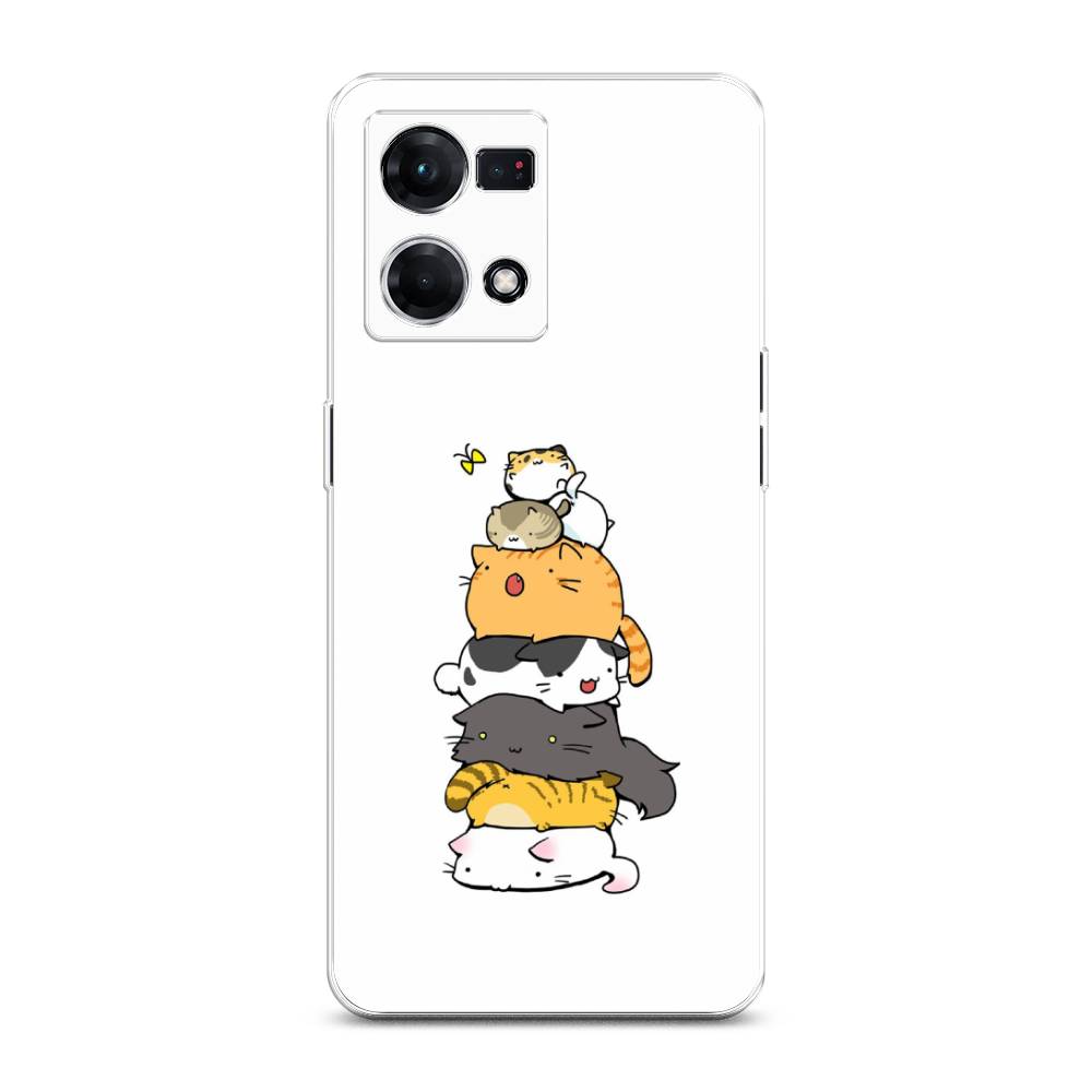 фото Чехол awog для oppo reno 8 4g "бутерброд из котиков"