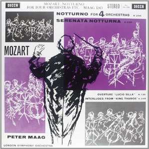 

Mozart: Notturno for Four Orchestras, Serenata notturna, Overture to Lucio Silla, Interlud, 1 LP