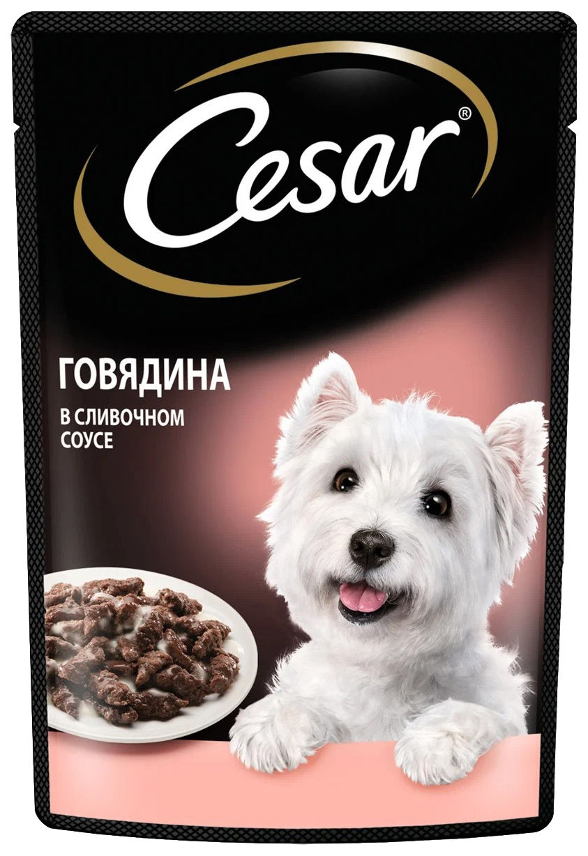 фото Влажный корм для собак cesar с говядиной в сливочном соусе, 85 г