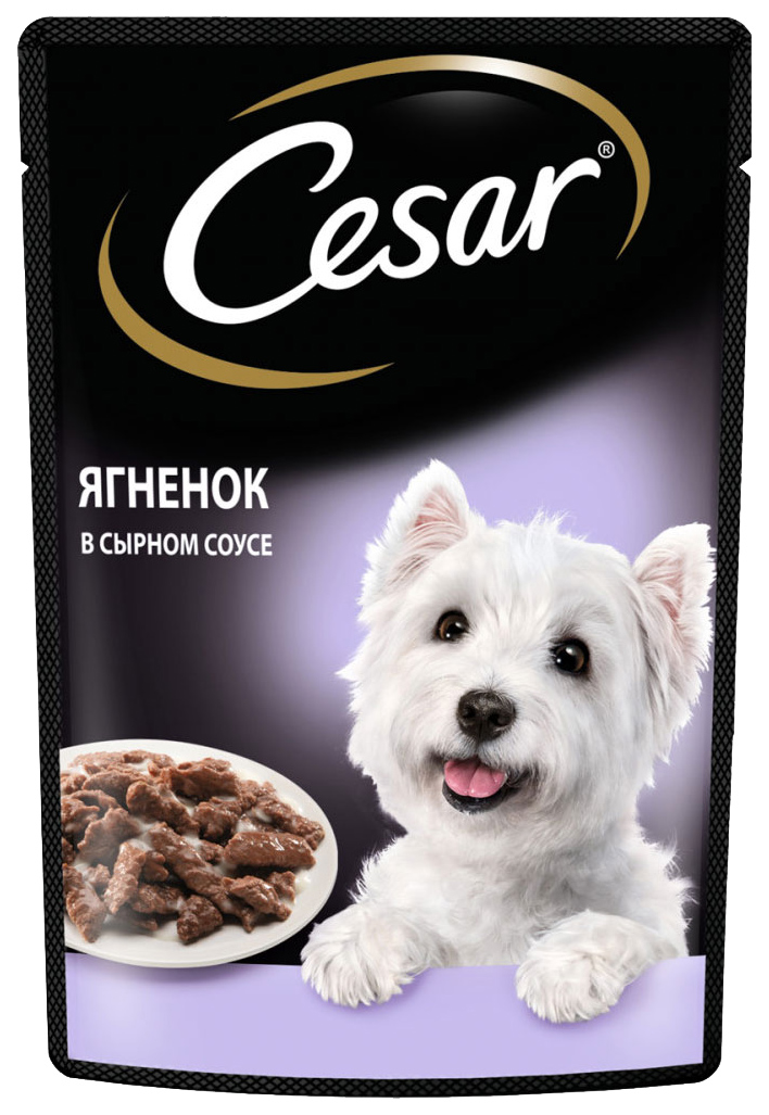

Влажный корм для собак Cesar с ягненком в сырном соусе, 85 г