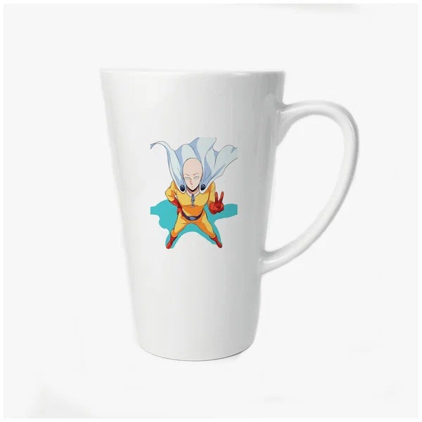 

Большая конусная кружка CoolPodarok Аниме ВанПанчМэн OnePunchMan Dva palca