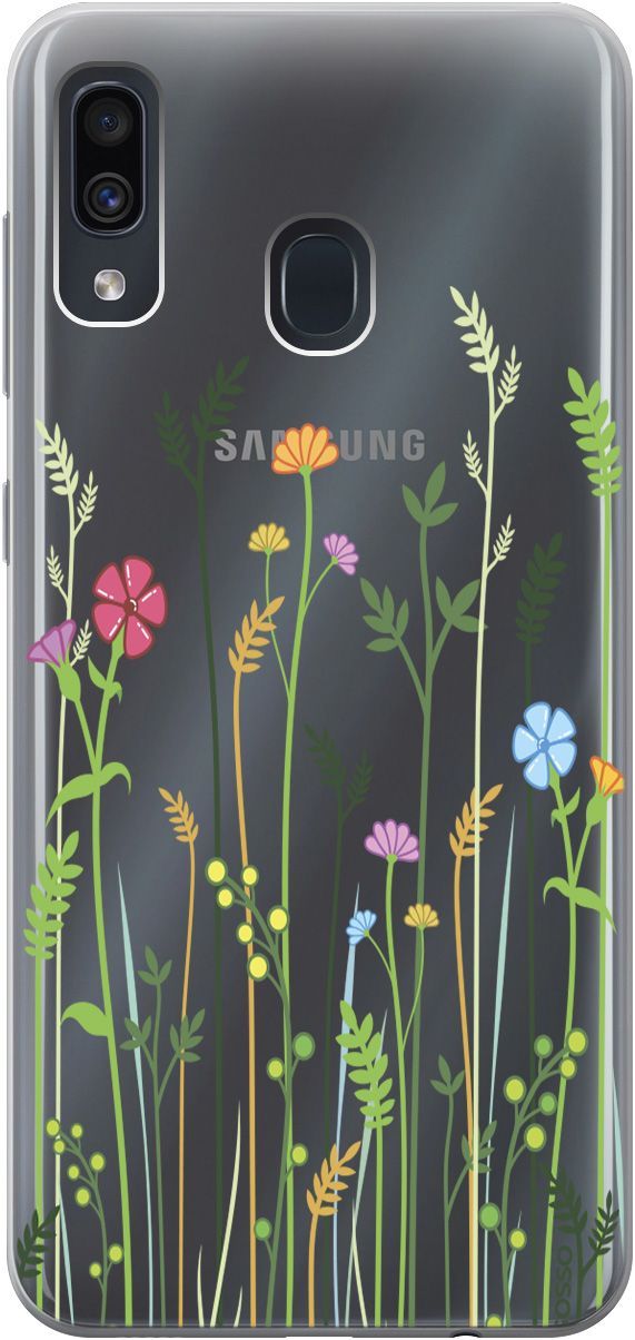 

Чехол на Samsung Galaxy A20/A30 "Flowers and Fern" прозрачный, Прозрачный;желтый, 681