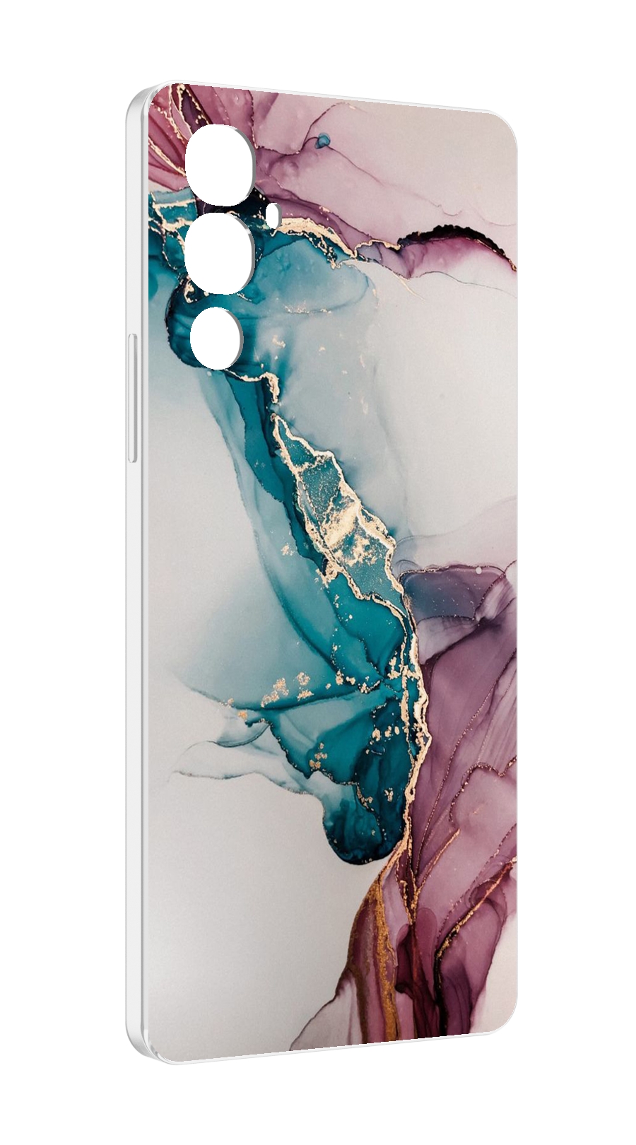 

Чехол MyPads фиолетовый синий краски для Tecno Pova 4, Прозрачный, Tocco