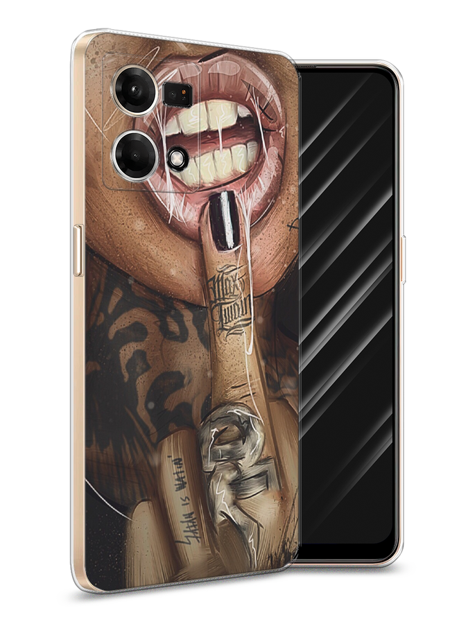 

Чехол Awog на Oppo Reno 8 4G "Девушка с татуировками", Бежевый;розовый;черный, 2511450-9