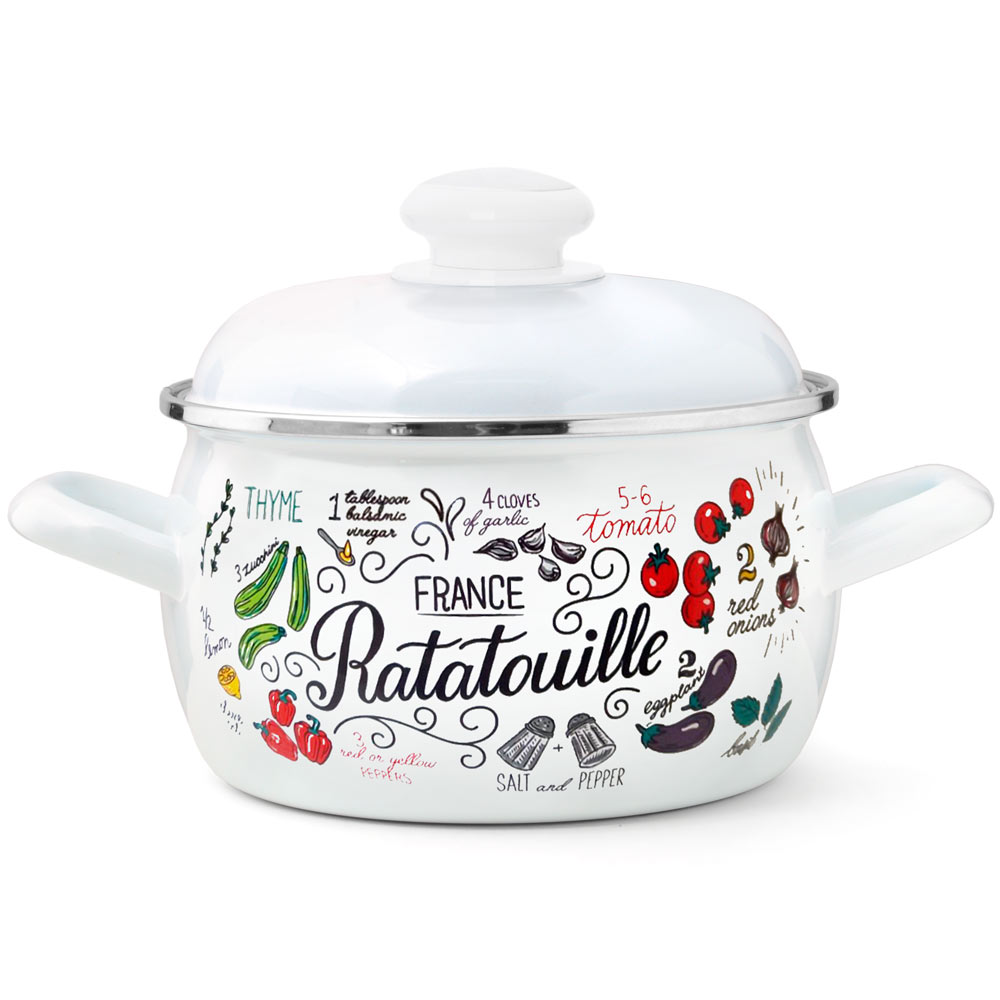 

Кастрюля 2.0 л Эстет ЭТ-72590, Белый, Кастрюля ЭТ-72590 "Рататуй" сферическая 2.0 л