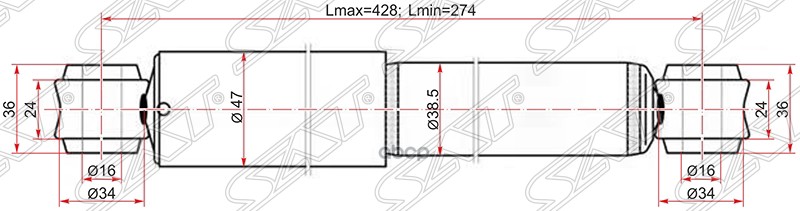 

Амортизатор Задний Toyota Dyna 150/Toyoace G15 95-01 Lh=Rh Sat арт. ST-48531-80554