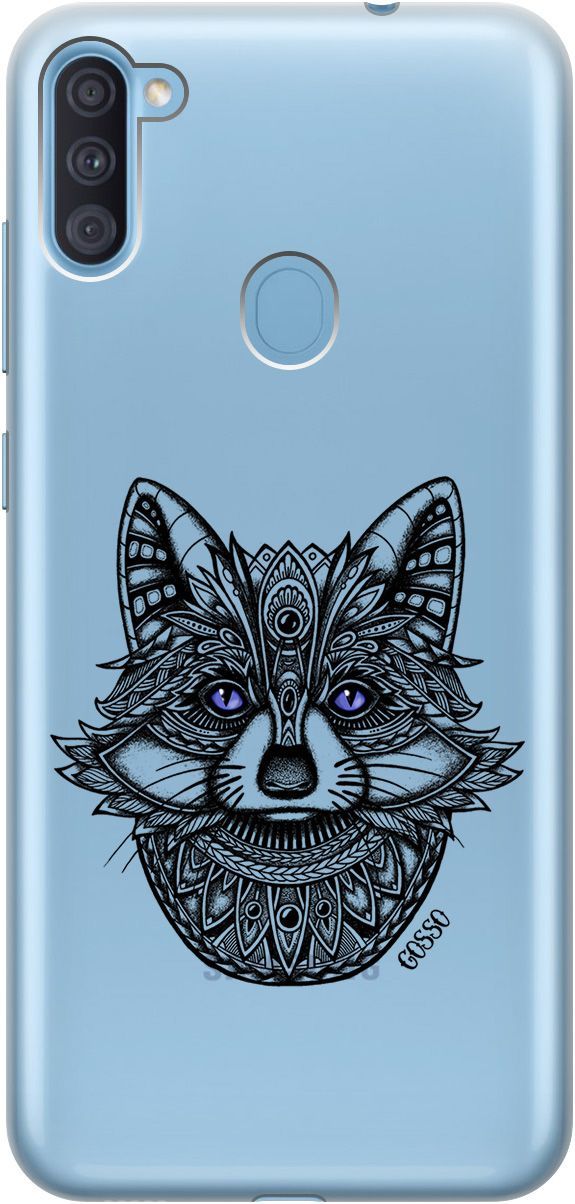 

Чехол на Samsung Galaxy A11/M11 с принтом "Grand Raccoon" прозрачный, Прозрачный;синий, 116