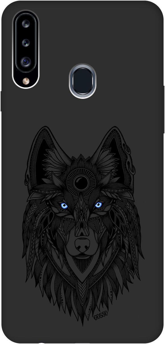 

Матовый чехол на Samsung Galaxy A20s с принтом "Grand Wolf" черный, Черный;голубой, 614
