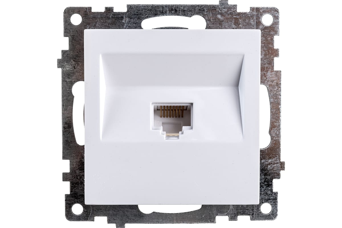 

Розетка компьютерная 1-местная (механизм) СП Stekker Катрин RJ-45 (GLS00-7107-01) белый