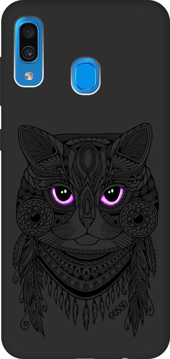 

Матовый чехол на Samsung Galaxy A20/A30 с принтом "Grand Cat" черный, Черный;розовый, 613