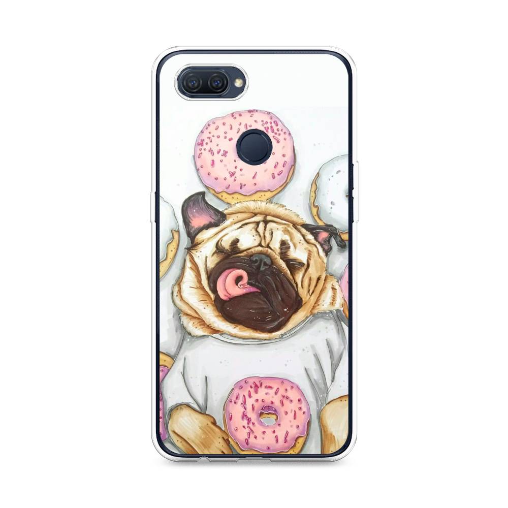 

Чехол для Oppo A12 "Счастливый мопс", Розовый;бежевый;коричневый, 253450-1