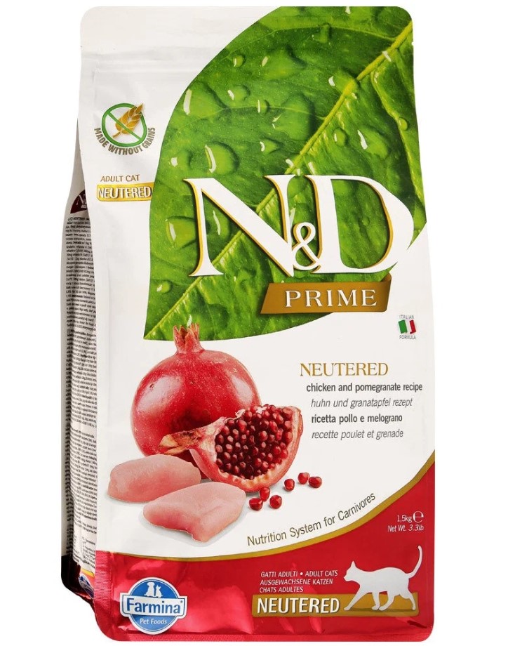 

Сухой корм для кошек Farmina N&D Prime с курицей и гранатом, для стерилизованных, 1,5 кг