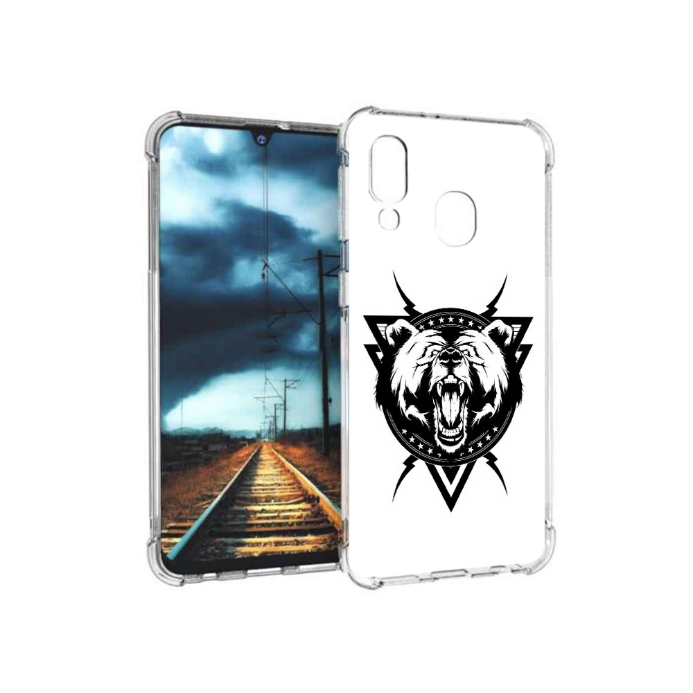 

Чехол MyPads Tocco для Samsung Galaxy A40 медведь в треугольнике (PT128655.504.464), Прозрачный, Tocco