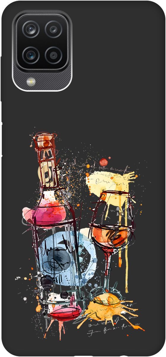 

Чехол на Samsung Galaxy A12/M12 с принтом "Aquarelle Wine" черный, Черный;голубой, 612
