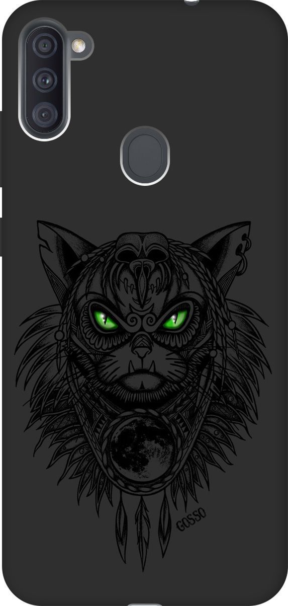 

Чехол на Samsung Galaxy A11/M11 с принтом "Shaman Cat" черный, Черный;зеленый, 117