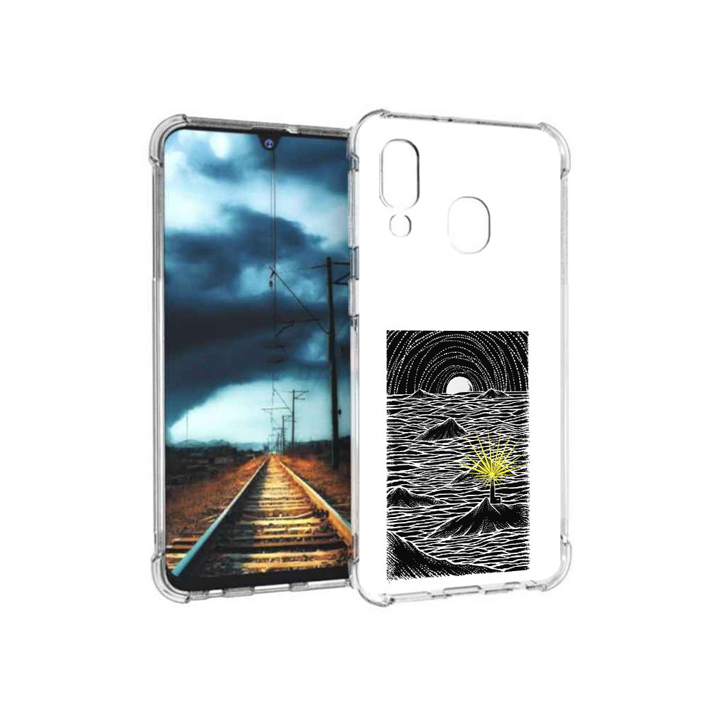 

Чехол MyPads Tocco для Samsung Galaxy A40 маяк в черно белом море (PT128655.504.460), Прозрачный, Tocco