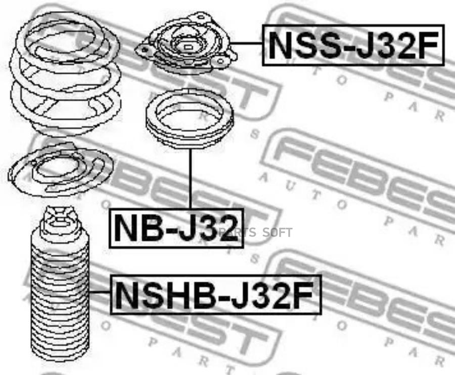 

FEBEST Пыльник аморт.пер.NISSAN MURANO Z51 2007-2014 FEBEST NSHB-J32F