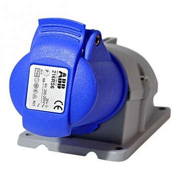 

Розетка для монтажа на поверхность 16A, 2P+E, IP44 | код. 216 RS6 | ABB ( 1шт. )