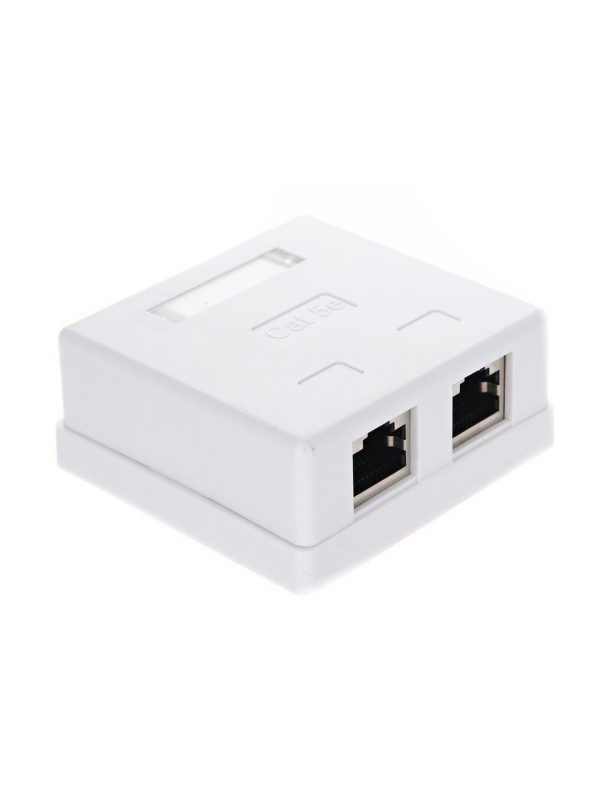 Розетка внешняя RJ-45 (FTP) 5E кат. двойная , экранированная TV-COMSTV-2RJ45F