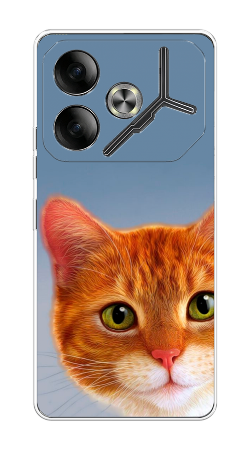 

Чехол на Tecno Pova 6 "Любопытный котик", Коричневый, 305350-1