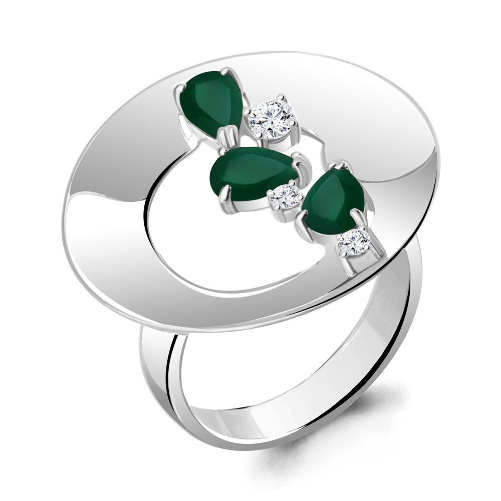 

Кольцо из серебра с агатом\фианитом Aquamarine Aquamarine 6953909А_925_р р, 6953909А_925_р