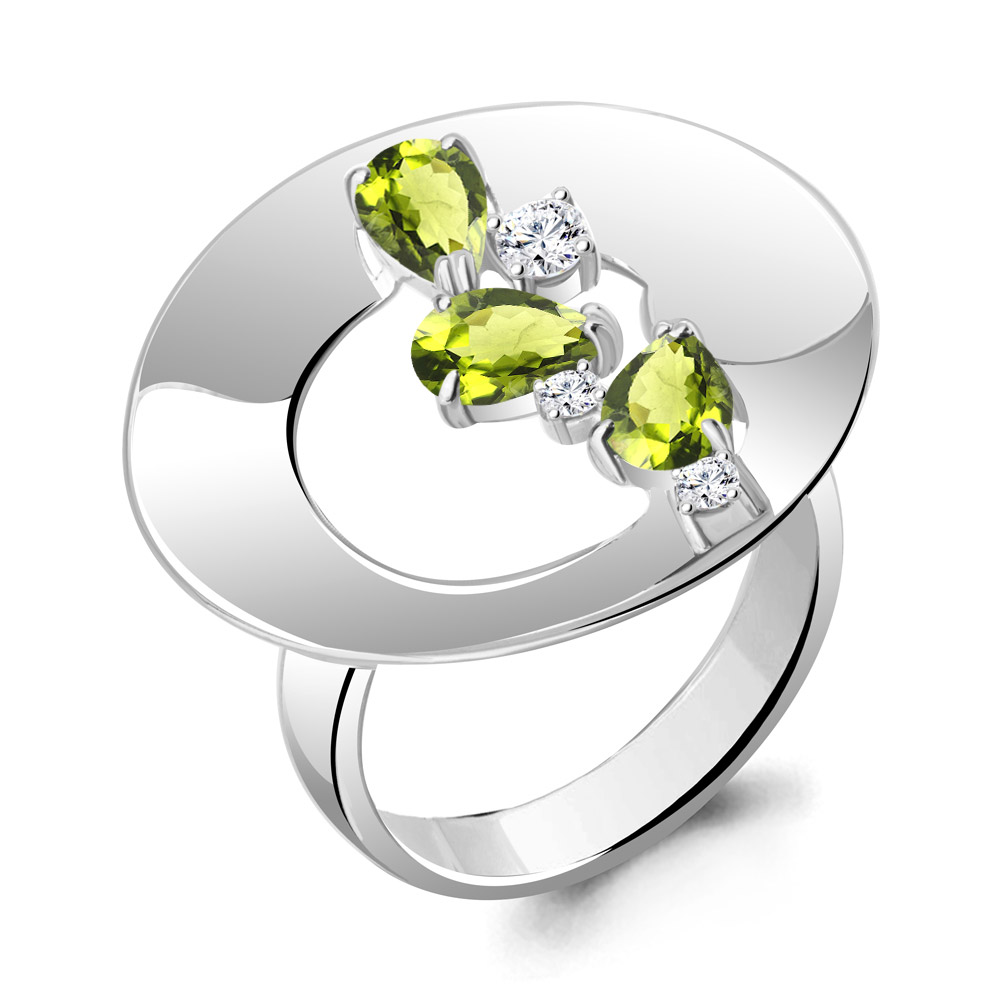 

Кольцо из серебра с хризолитом\фианитом Aquamarine Aquamarine 6953907А_925_р р, 6953907А_925_р