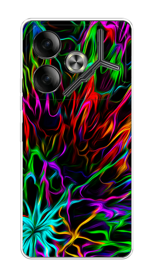 

Чехол на Tecno Pova 6 "Разноцветные разводы", Голубой;зеленый;оранжевый, 305350-1